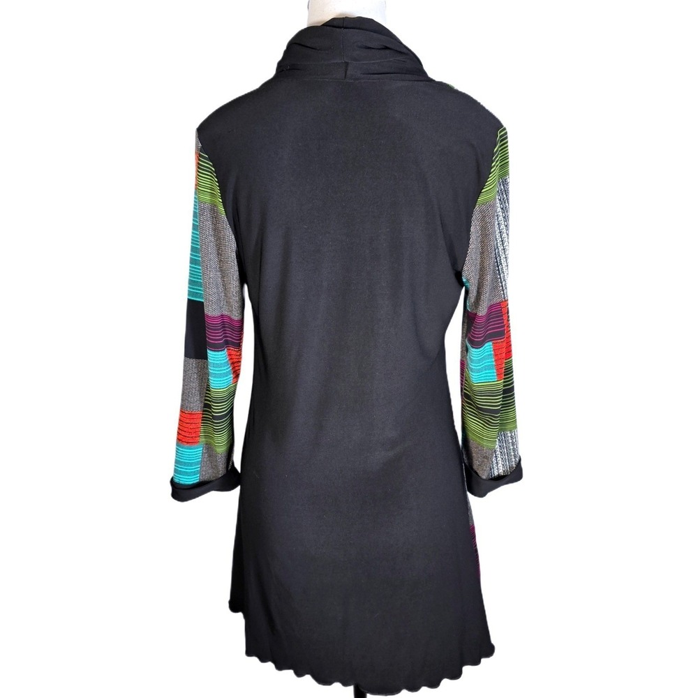 Joseph Ribkoff Tunic Dress 10 Patchwork Colorblock Cowl‎ Neck Abstract Geometric - Picture 8 of 12